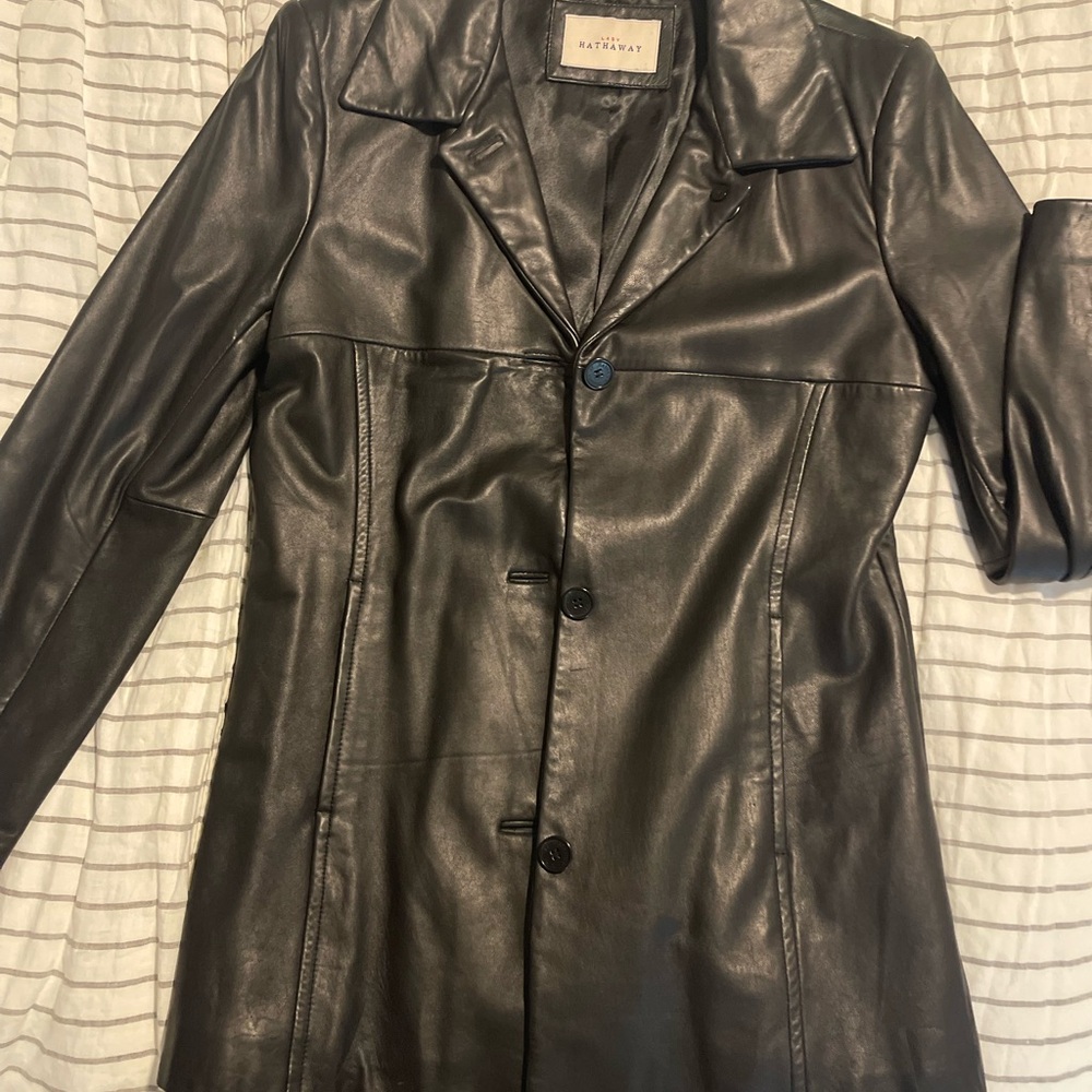 Vintage Lady Hathaway black leather jacket-beautiful condition!